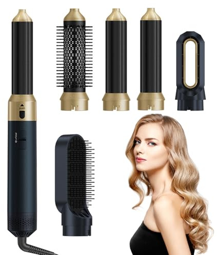 Journeyside Spazzola ad Aria Calda per Capelli 5 in 1, 1000 W Airstyler Asciugacapelli Multifunzione per Styling, 3 Temperature Regolabili, Spazzola per Asciugare, Volumizzare, Lisciare,Blu