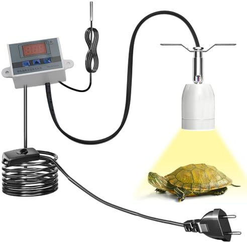Ruioomeep Lámpara de calefacción, reptil, acuario, lámpara de calor, accesorio, cerámica, accesorio de porcelana E27, giratorio de 360 grados, accesorio de lámpara de calor con interruptor, para