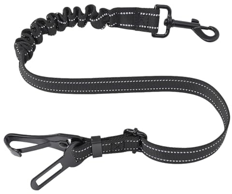 TENGWA Hundbälte bil 54-72-90 cm säkerhetsbälte hund bil justerbar svart elastisk stötdämpare universalspänne lämplig för alla hundraser och fordonsmodeller