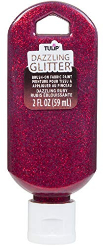 Tulip® Dazzling Glitter Soft Fabric Paint 2oz, Dazzling Ruby