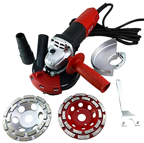 WERKMAX Juego de amoladora de hormigón – amoladora angular flexible + campana de aspiración WM + 2 cabezales de lijado de diamante