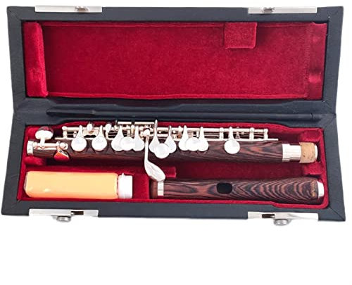 ZUZU Anfängerflöte Holz Piccolo C Schlüssel Cupronickel Halbgröße Flöte Silber Überzogenes Körpermaterial Ebenholz Querflöte