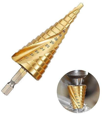 HSS Kegelbohrer für Metall, Spiralnut Stufenbohrer, 4-32mm Step Drill, Edelstahl, Kunststoff