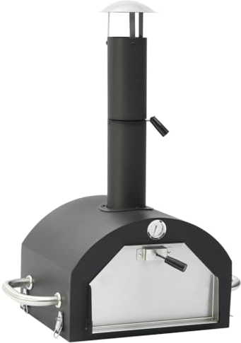 vidaXL Garten Pizzaofen mit Pizzastein Grillrost Schornstein Gartenofen Backofen Pizzabackofen Grill Grillofen Terrassenofen Pizza Ofen