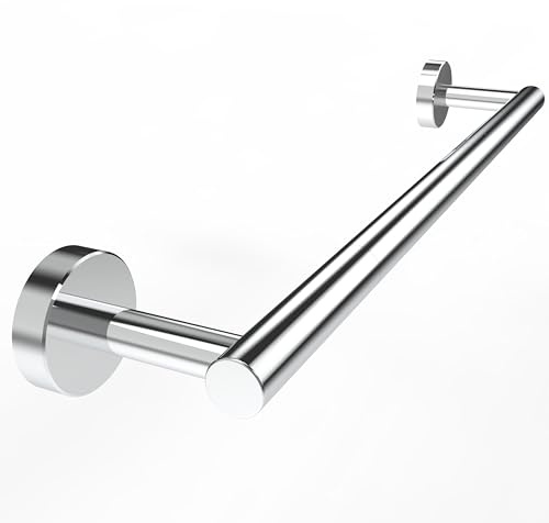 WZRUA Towel Rail Wall Mounted, 304 Stainless Steel Chrome Towel Holder 50.8cm, Drilling Towel Rail for Bathroom(45.8cm Center to Center)