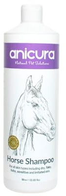 Anicura Gentle Horse Shampoo – Hydrating & Soothing Formula for Dry, Itchy & Sensitive Skin – Nourishes Coat & Skin – 1000ml (1 Litre) Natural Equine Care