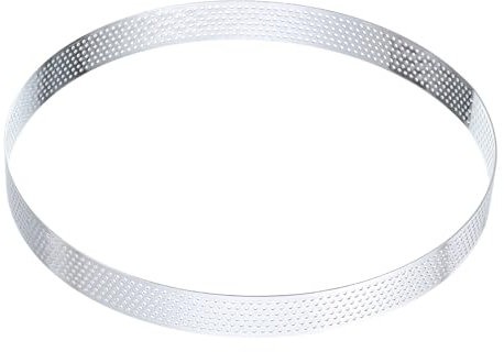 QUARKZMAN Anneaux à Tarte en Acier Inoxydable 7,5 Cercle de Cuisson Perforé en Métal pour Dessert Mousse Gâteau Rond Antiadhésif pour Outil de Fabrication de Nourriture au Fromage