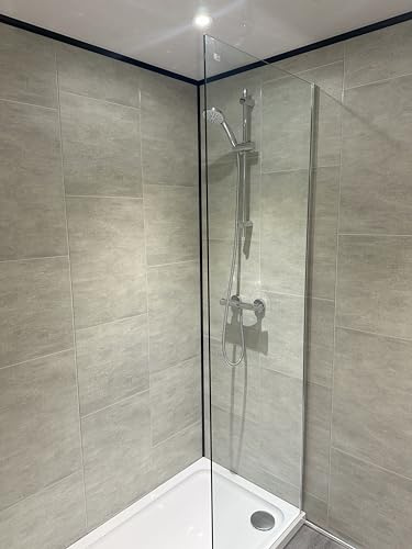 DBS Multi Grey Large Tile Effect PVC Wall Panel Shower Cladding (6 Panels)
