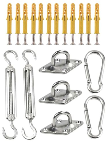 Weqizuerqi Shade Sail Kit, kit de hardware de sombra, hardware de vela estable para el montaje, accesorios con énfasis, fijaciones de sombra solar, toldo al aire libre para jardín