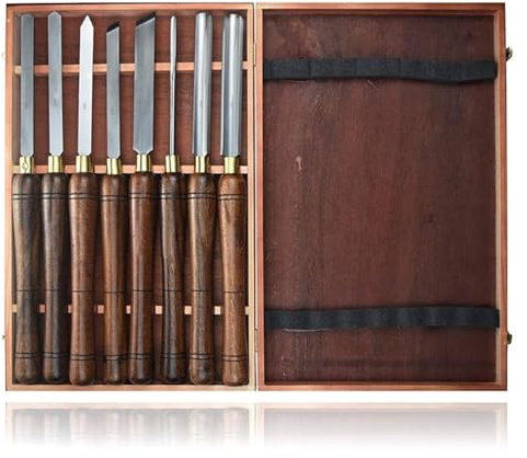 Set di Scalpelli Per Intaglio del Legno, Tornio for legno, scalpello, taglio, intaglio, tornitura, utensili con custodia in legno