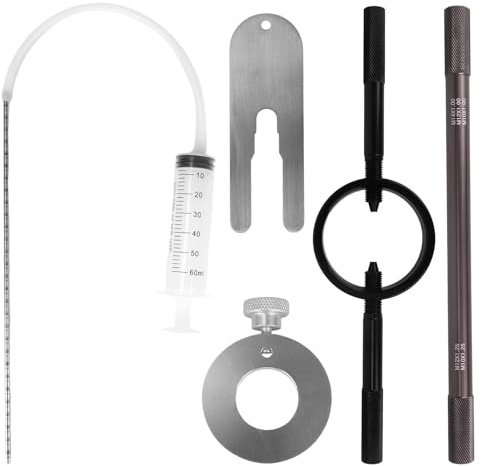 Fukaisu Kit Servizio Forcella Moto, Professionale Strumento Livello Olio Forcella Compressore Molla & Assistenza Sfogo Asta Ammortizzatore Set Manutenzione per Riparazione Moto & Fai Da Te