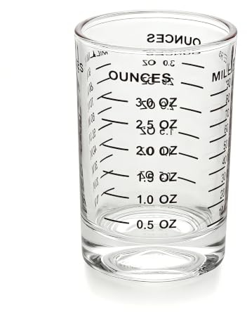 NLnnmuzh 90ml Glass Measuring Cup with Dual Scales (ml,oz),Round Clear Heavy Shot Glasses Measuring Cup,Espresso Shot Glass for Kitchen Ingredients,Milk,Beverages,Espresso (Black)