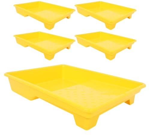 BUGUUYO Kit de 5 Bandejas para Pintura de Plástico Reutilizables de 9 Pulgadas Bandeja para Aplicador y Mezclas Ligeras y Estables Ideales para Pintar Paredes y Proyectos de Bricolaje