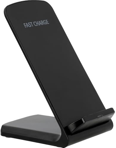 Just IN Case I Stand 15W snabb trådlös laddare (stativ, Qi-certifiering, hållare laddningsstation, USB-C, för smartphones) svart