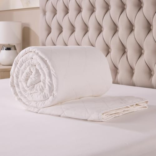 Downland 100% Cotton Single Duvet 3 Tog - Pure Cotton Cover & Filling, Lightweight Breathable Summer Quilt, Natural Cooling Single Bed Duvet, Machine Washable, 135x200cm