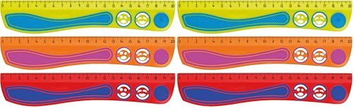 Maped Règle Plate Kidy Grip Plastique 20 cm Coloris Aléatoire (Lot de 2)