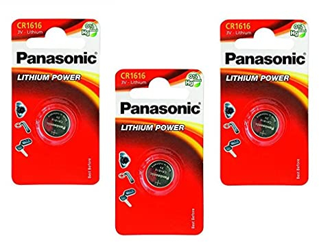 Panasonic Knopfzelle Cell Power CR1616, Lithium, 3 V, 0,55 mAh, 3 Stück