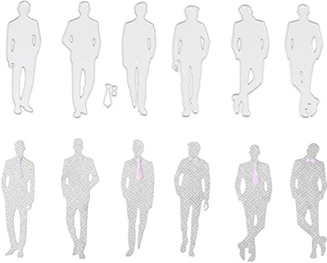 Briartw 6pcs Cool Professional Men Cutting Dies Embossing Dies Stencil Template Mould for DIY Scrapbooking Photo Album Paper Card Making Craft Wedding Party Decoration DIY Gift Father Die-Cuts
