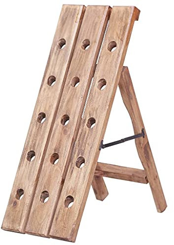 vidaXL Weinregal für 15 Flaschen Flaschenregal Flaschenständer Weinständer Rüttelbrett Rüttelpult Champagner 26x50x70cm Massives Altholz