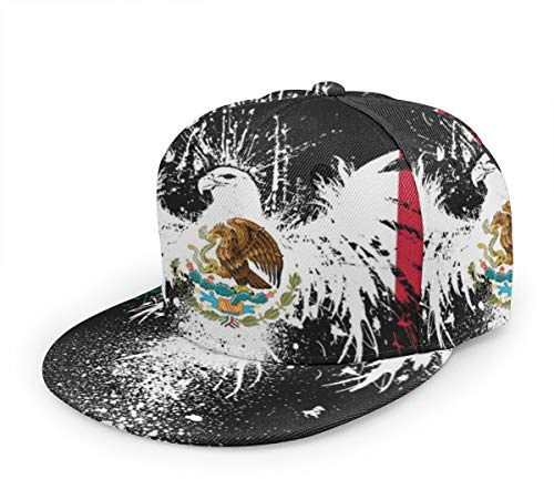 YEGFTSN Baseball Cap Men Women - Bald Eagle Mexico Flag Adjustable 3D Printed Snapback Flat Bill Hip Hop Hat