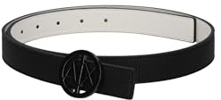 Armani Exchange Cintura da donna Essential, Double Face, logo Circle, nero/bianco, L