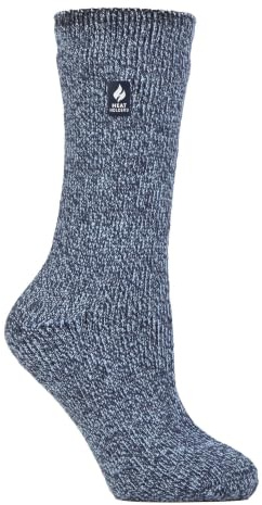 HEAT HOLDERS - Mens & Womens 2.3 Tog Original Thermal Socks | 3 Sizes | Thick Warm Fluffy Insulated Socks for Winter | Ideal for Raynauds (12-14, Denim)