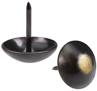 DOWNER Polsternägel, Daumen-Reißzwecken, dekorative Reißzwecken for Möbel, 80 Stück Polsternägel, 19 mm Kopfdurchmesser, 21 mm Länge, antike, runde Daumen-Reißzwecken