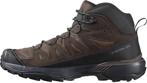 Salomon X Ultra 360 Leather Mid Gore-Tex wasserdichte Herren Wanderschuhe, Outdoor-bereit, Grip, Schutz bei jedem Wetter, Dark Earth, 42