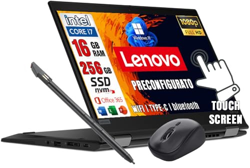 Lenovo ThinkPad X1 Yoga Gen 5 14 Zoll Touch Display Full HD Intel Core i5 10310U 512GB SSD Festplatte 16GB Speicher Windows 11 Pro LTE Webcam Notebook Laptop (Generalüberholt)