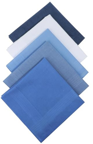 JIYIN 5 Stück Stofftaschentücher Herren, 40 × 40 cm Weiches Einstecktuch Baumwolle Wiederverwendbar