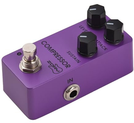 CHOYUE Guitar Compressor Effects Pedal LEVEL/ATTACK/SUSTAIN DC 9V 6.35mm Input/Output Interface Aluminum Alloy Electric Guitar Classic Ross Compressor Effector with True Bypass