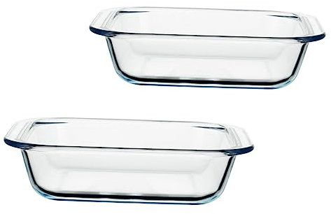 TOPBATHY 2pezzi Teglia da Forno in Vetro Teglia per Pizza Utensili da Cucina Utili Resistente Facile da Pulire