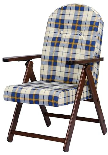 PALUPLUS Poltrona Reclinabile Campania, Misura 60x67x106 cm, Schienale Regolabile in 4 Posizioni, Struttura e Braccioli in Legno di Faggio, Sedia per casa, Portata 110Kg -191C (Blu Scozzese)