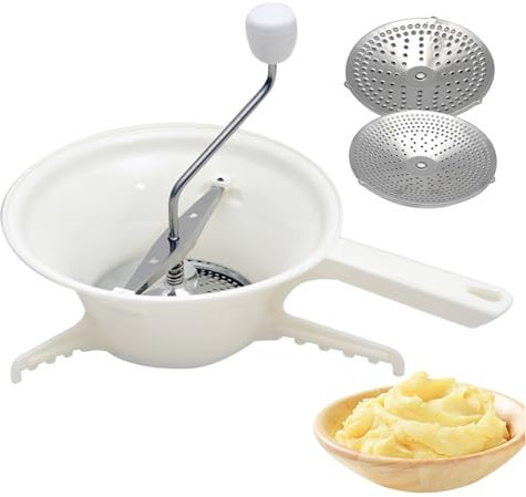 Molino de comida para enlatar con 3 molineros de plástico Moliners de alimentos Manual Molino a prueba de óxido para de tomate, puré de manzana, queso, ensalada, vegetales, fruta..