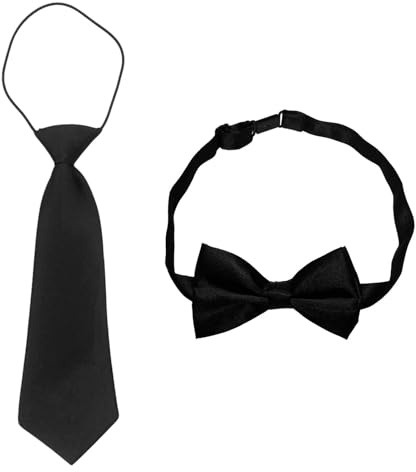 JDNFKG 1 Cravatta E 1 Mosca, Obbligo Per Le Prestazioni Del Bambino, Decorazioni Per Camicia, Accessori Portatili (Nero).
