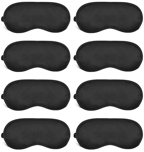 8 Máscara de dormir lateral para dormir, diademas para los ojos, diadema opaca para dormir con máscara de sueño ajustable, máscara negra para hombres, mujeres y niños