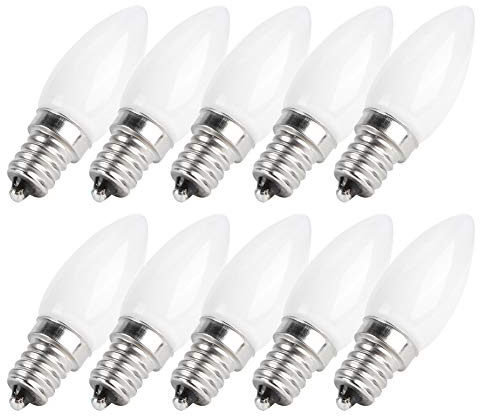Funien Mini Bombillas LED E12 para Candelabro, 1,5 W, Potencia, 230 V, Voltaje para el Hogar, Gabinete de Coche, Iluminación del Hotel, Bombilla de Vela Adecuada con Base E12, Larga