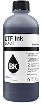 BritBolt Tinta DTF de 1000ML para película Pet Compatible con película de Transferencia térmica de Transferencia Directa I3200 L1800 L800 L805 A3 A4(1Bottle Black)