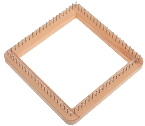 MAGICLULU Telar de Madera Cuadrado 20x20 Cm, Máquina de Tejer Lana para Bufandas y Gorros, Mini Tabla de Tejer Diy, Herramienta Manual para Tejido Artístico y Proyectos de Costura