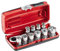 USAG U06100001 - 610 1/4 EFK - Sortiment mit kurzen Innensechskanteinsätzen und umschaltbarer Ratsche in Bimaterialbox (11 Teile)