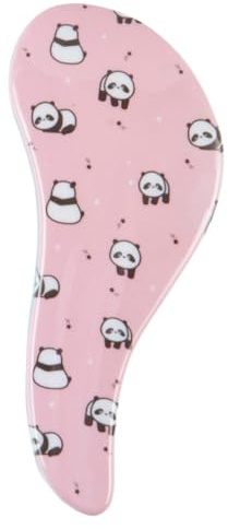CALA Tangle-Free Hair Brush Panda Emojis, Ergonomic Palm Detangling Brush for Wet or Dry Hair, Minimizes Breakage & Cuticle Damage, Adds Shine, All Hair Types