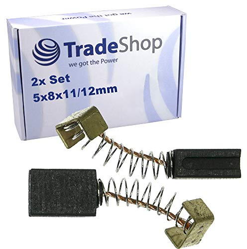 Lot de 2 balais de charbon de moteur - 5 x 8 x 11/12 mm - Compatible avec de nombreux appareils électriques Einhell tels que BPSL 750 (scie sauteuse) GC-HH 9048 (taille-haie)