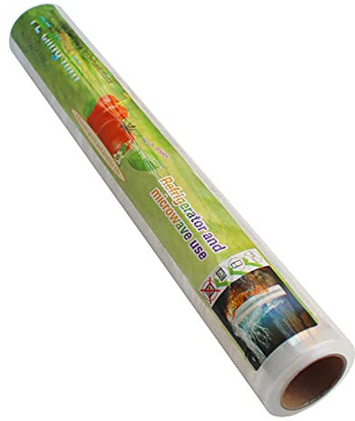 Douzi Cling Film Dispenser and Cutter Wrap Dispenser, Plastic Cling Wrap Refillable Plastic Wrap Dispenser with Slider Cutter Food Wrap Stretch Clear Cling Wrap (Small Size Cling Film)