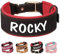 PET ARTIST Breite Personalisierte PU Leder Hundehalsband für Großen Hund. Weiches Dickes Gepolstertes Hundehalsband mit Großem Namen für Rottweiler Mastiff Dogge, Schwarz XL
