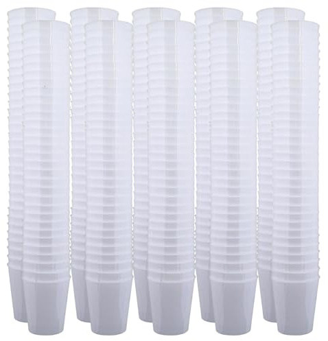 MIJOMA okrossbara snapsglas av plast, robusta skottglas. Jello Shots, desserter, fest, bröllop, födelsedag. Diskmaskin, återanvändbar. 29 ml (vit, 320 stycken)