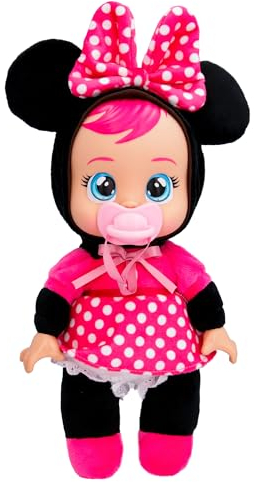 Bebés Llorones Tiny Cuddles Disney Minnie, Muñeca Suave y Blanda 25 cm, Llora Lagrimas de Verdad Incluye Pijama Disney, Juguete para niños y niñas +18 Meses