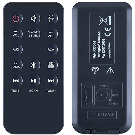 TCNOUMT Télécommande de rechange RI0004 pour barre de son compatible avec Logitech LOGI Z606 Z607 5.1 Surround Sound Speakers System