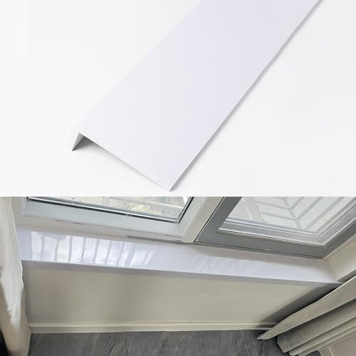 Appui de Fenêtre Appui de Fenêtre Décoratif Couvrant La Maison Intérieure, Panneau de Couverture de Rebord de Fenêtre Blanc en Forme de L, Garnitures de Rebord de Fenêtre de Taille Personnalisée ( Col