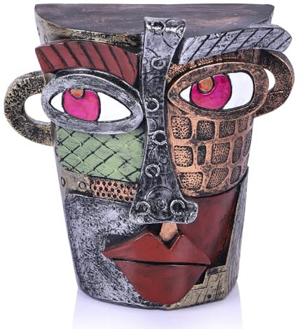 oliruim Scultura artistica astratta con viso unico, statua decorativa colorata per la casa, per eclettica moderna, accento per supporto TV, tavolino da caffè, mensola, tavolo d'ingresso, decorazione