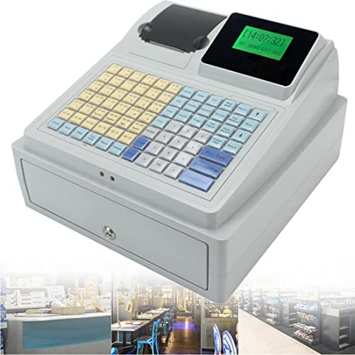 Registratore di cassa per piccole imprese, sistema POS, 81 chiavi, registratore di cassa digitale a LED, per ristorante, supermercato, sistema inglese
